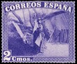 Spain 1938 Army 2 CTS Violet Edifil 850A. España 850A. Uploaded by susofe